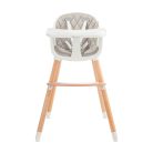 Kinderkraft etetőszék Sienna 2in1 fa lábbal szürke