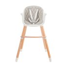 Kinderkraft etetőszék Sienna 2in1 fa lábbal szürke