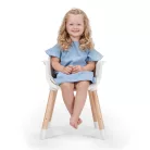 Kinderkraft etetőszék Sienna 2in1 fa lábbal szürke