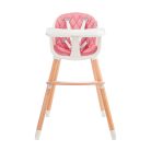 Kinderkraft etetőszék Sienna 2in1 fa lábbal pink