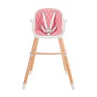 Kinderkraft etetőszék Sienna 2in1 fa lábbal pink