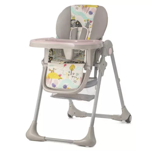Kinderkraft etetőszék Yummy Up pink levél