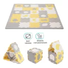 Kinderkraft szivacspuzzle szőnyeg - Luno Shape 30db sárga-szürke
