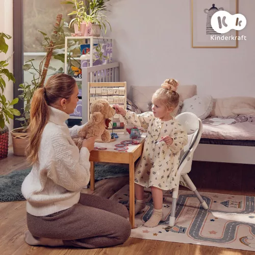 Kinderkraft etetőszék 2in1 Dinnly szürke fehér