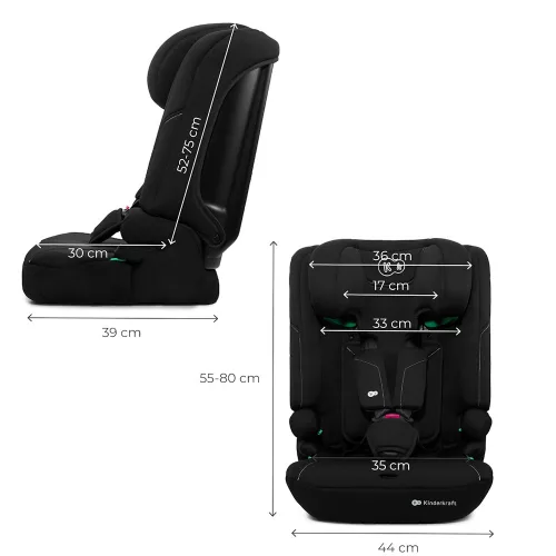 Kinderkraft gyerekülés ülésmagasító I-COMFY i-Size 76-150cm fekete