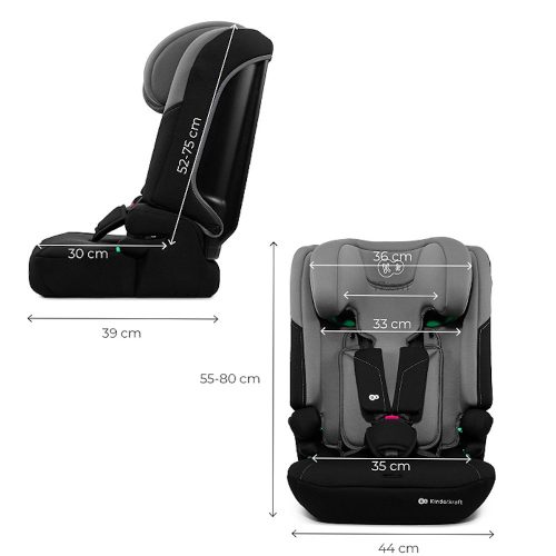 Kinderkraft gyerekülés ülésmagasító I-COMFY i-Size 76-150cm sötétszürke