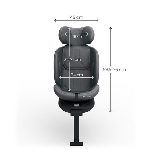 Kinderkraft gyerekülés I-360 Plus 2 i-Size Isofix 40-150cm szürke