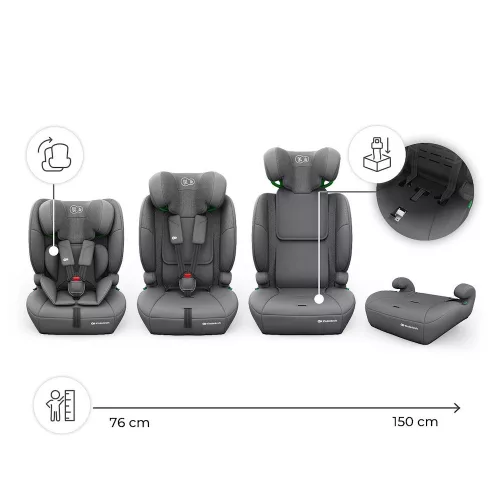 Kinderkraft gyerekülés és ülésmagasító Comfort Up II PLUS i-Size 76-150cm szürke