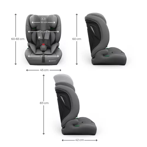 Kinderkraft gyerekülés és ülésmagasító Comfort Up II PLUS i-Size 76-150cm szürke