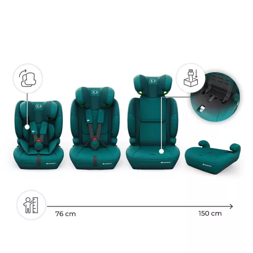 Kinderkraft gyerekülés és ülésmagasító Comfort Up II PLUS i-Size 76-150cm zöld