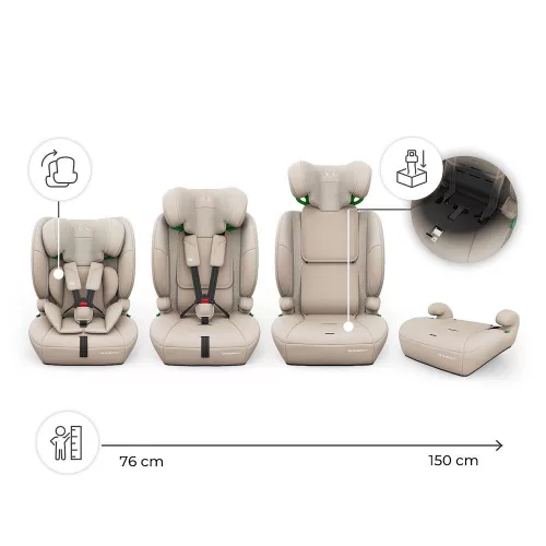 Kinderkraft gyerekülés és ülésmagasító Comfort Up II PLUS i-Size 76-150cm bézs