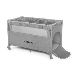   Kidnort utazóágy-babaöböl Livsmiljö 2 szintes, kerekes, kibúvós premium szürke