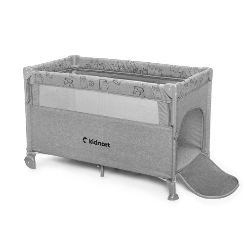 Kidnort utazóágy-babaöböl Livsmiljö 2 szintes, kerekes, kibúvós premium szürke