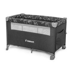  Kidnort utazóágy-babaöböl Livsmiljö 2 szintes, kerekes, kibúvós premium fekete
