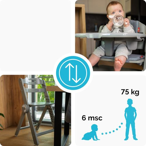 Kidnort etetőszék Drömmer unique szürke