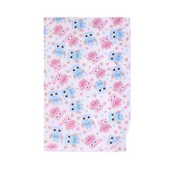   Akuku pelenkázó lap - utazó 55x70cm Bagoly rózsaszín-kék