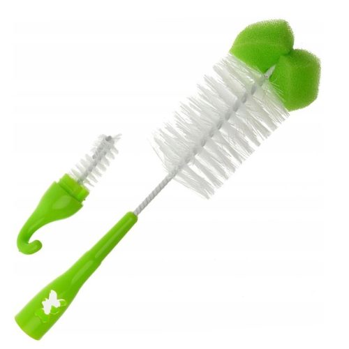 Akuku üveg és cumimosó kefe szivacsos pink