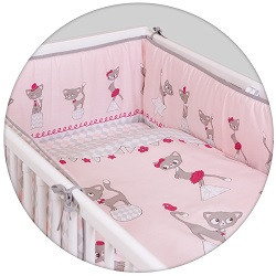 Ceba ágynemű huzat rácsvédővel 100x135 60x40cm Macskák pink