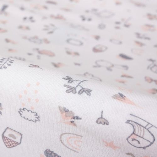 Ceba pelenkázólap huzat pamut (50x70-80) 2db/csomag világosszürke   madár