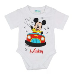   Bébi rövid ujjú kombidressz egyfal Vp. Mickey fehér 56-74