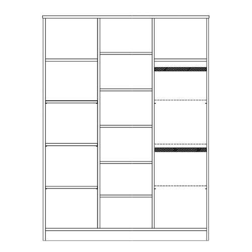 Faktum szekrény Alda Selyemszürke 3 osztású