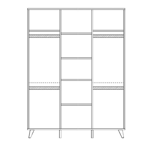 Faktum szekrény Colette Szürke 3 osztású