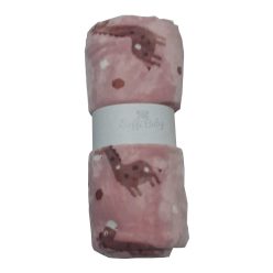   Soffi Baby takaró plüss dupla púderszínű zsiráf 75x100cm