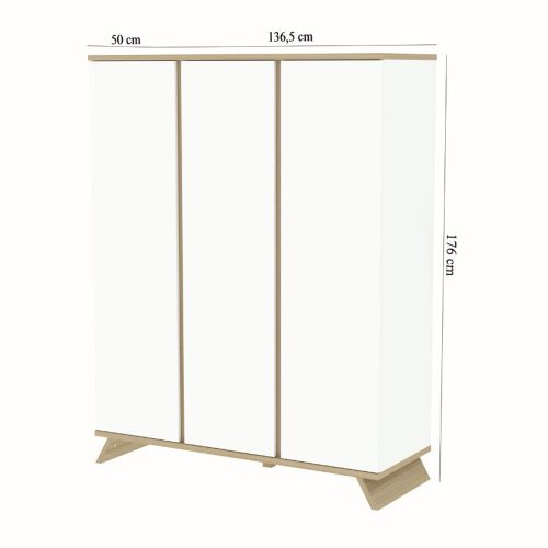 Faktum szekrény Sienna White 3 osztású