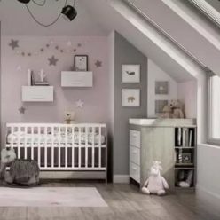   Todi Cube 2 babaszoba szett - átalakítható 70x140cm kiságy és 3 fiókos komód pelenkázó feltéttel