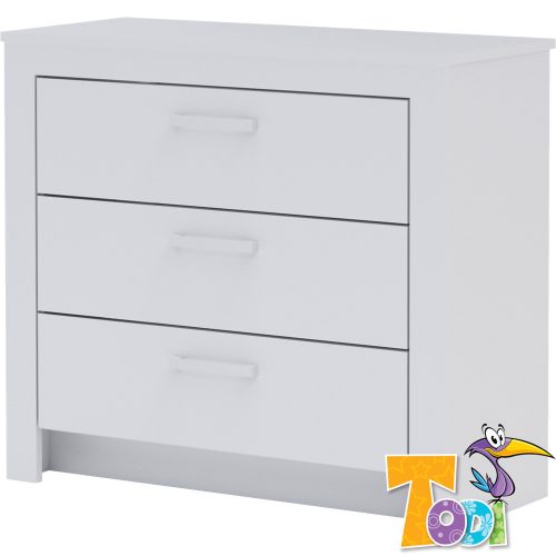 Todi White Bunny babaszoba szett - átalakítható 70x140cm kiságy és 3 fiókos komód pelenkázó feltéttel