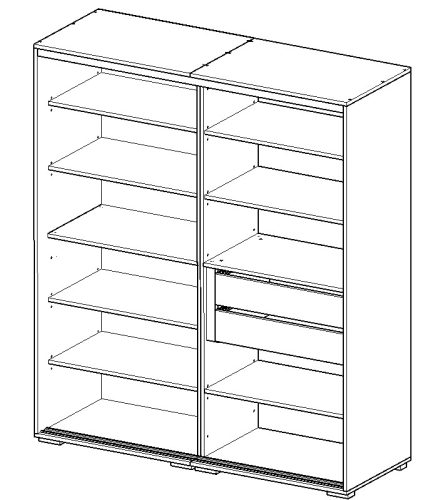 Todi gardróbszekrény Misty fehér 140cm széles
