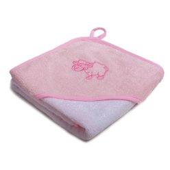   Stella fürdőlepedő hímzett 80x80cm rózsaszín-fehér bari