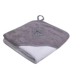   Stella fürdőlepedő hímzett 80x80cm szürke-fehér oroszlán