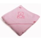 Vaganza fürdőlepedő Waffle 70X70cm rózsaszín hímzett maci