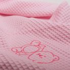 Vaganza fürdőlepedő Waffle 70X70cm rózsaszín hímzett maci