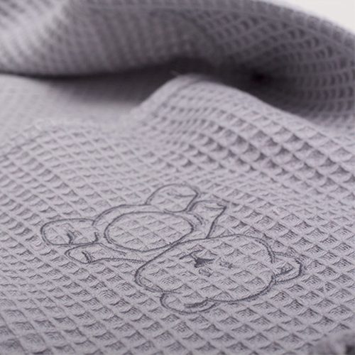Vaganza fürdőlepedő Waffle 70X70cm szürke hímzett maci
