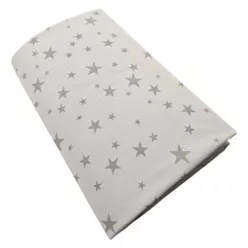   Stella lepedő strech pamut 60x120/70x140cm szürke csillagok
