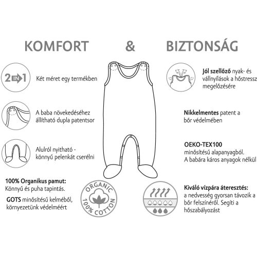 Kenguru Gold ujjatlan rugdalozó pamut Pocok ecrü printed 50-56