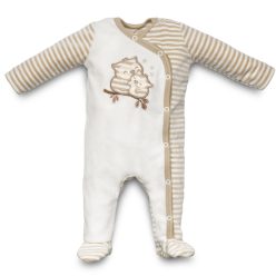   Kenguru Gold hosszú ujjú rugdalozó plüss Oldaltpatentos ecrü csíkos bagoly 56