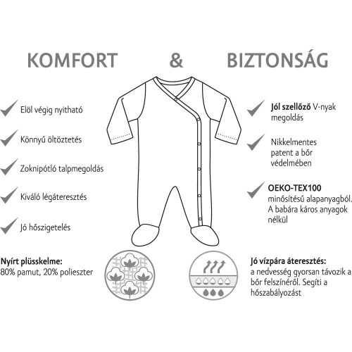 Kenguru Gold hosszú ujjú rugdalozó plüss Oldaltpatentos ecrü csíkos bagoly 56