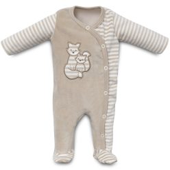   Kenguru Gold hosszú ujjú rugdalozó plüss Oldaltpatentos mogyoró csíkos róka 56