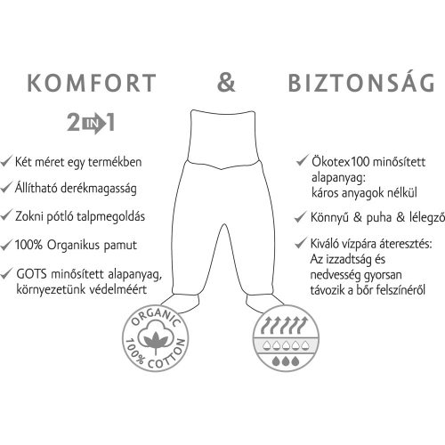 Kenguru Gold nadrág talpas pamut mogyoró 50-56