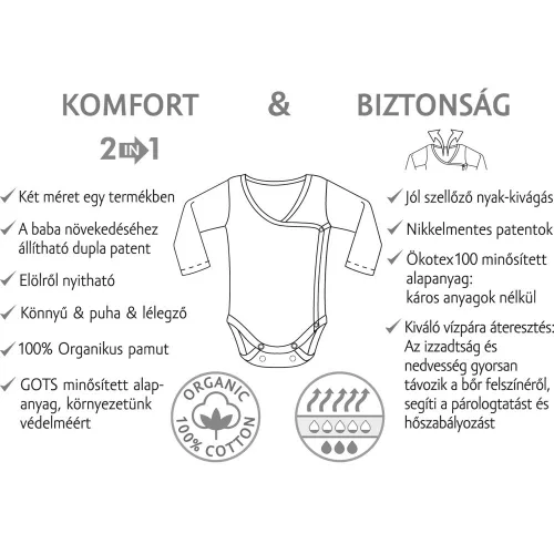Kenguru Gold hosszú ujjú kombidressz Kimono mogyoró 44-50