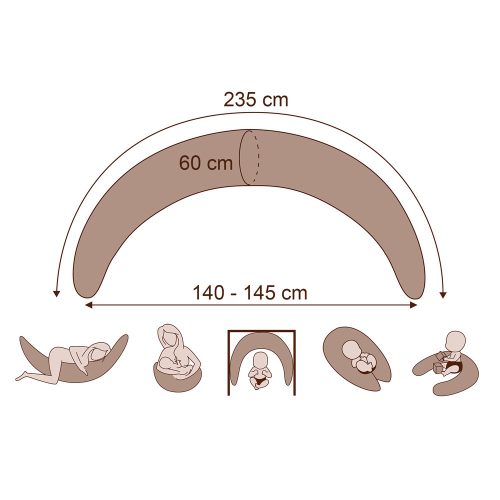 Scamp szoptatós párna formázott gombosvégű Pick Grey SZPG001
