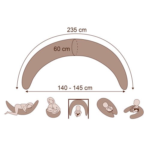 Scamp szoptatós párna formázott gombosvégű Little Heart White Grey SZPG002