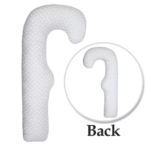 Scamp ölelő párna F-alakú 75x135cm Little Heart White Grey FELP001_75