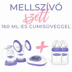   Lansinoh 2 az 1-ben elektromos dupla mellszívó 2db 160ml cumisüveggel szettben