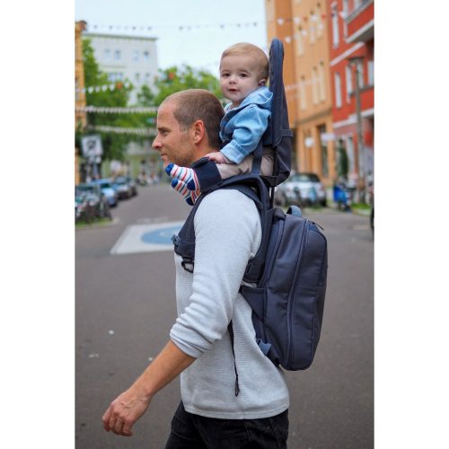 MiniMeis pelenkázó hátizsák és babarögzítő hám étkezőszékhez Hero G5 Dusk Blue