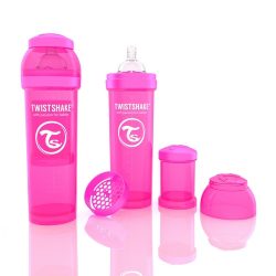 Twistshake Anti Colic cumisüveg 330ml rózsaszín