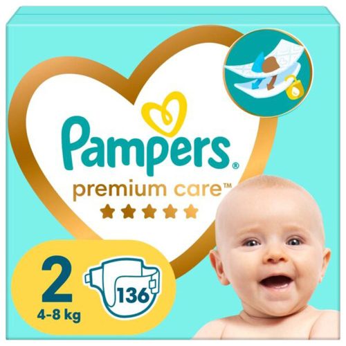 Pampers Premium Care 2 pelenka 4-8kg Megabox 136db